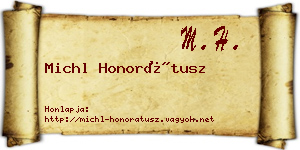 Michl Honorátusz névjegykártya